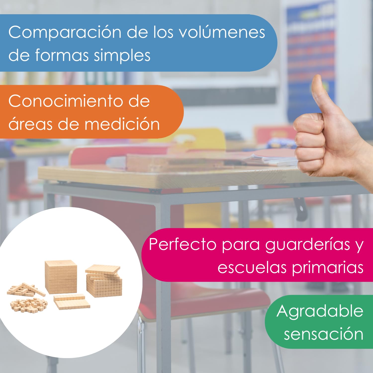 WISSNER R39579.000 decimales dados matemáticas cuadras cubos Rake de 21 Calidad de las Escuelas, 28 x 11 x 11 cm