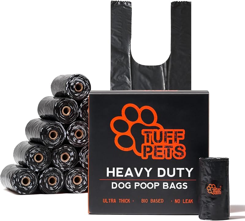 Bolsas para Fezes de Cães com Alças, Plásticas e Extra Grossas Tuff Pets – 160 unidades