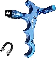 Vista 18 de Lanzador de ayuda de arco compuesto y cuerda de bucle D, ajustable puede girar 360° pulgar liberación arco ayuda aleación de aluminio, ayudas