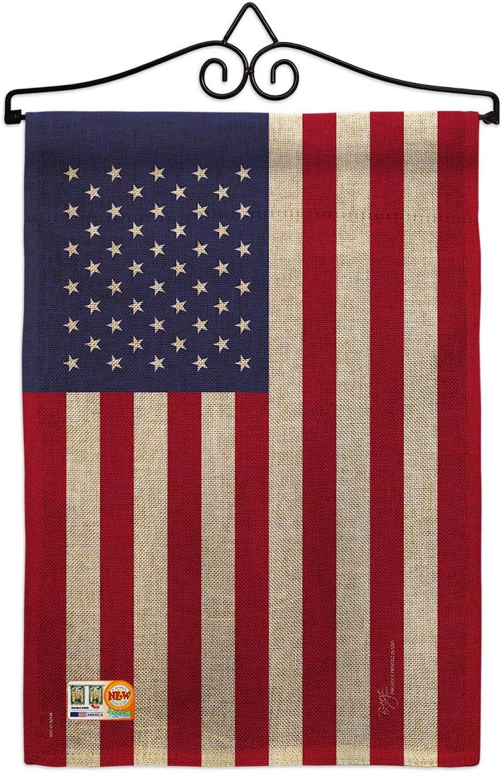 USA Garden Flag Set Wall Hanger Americana Old Glory US American United States Country Particular North America Small Decorative Gift Yard House Banner Made In 13 X 18.5