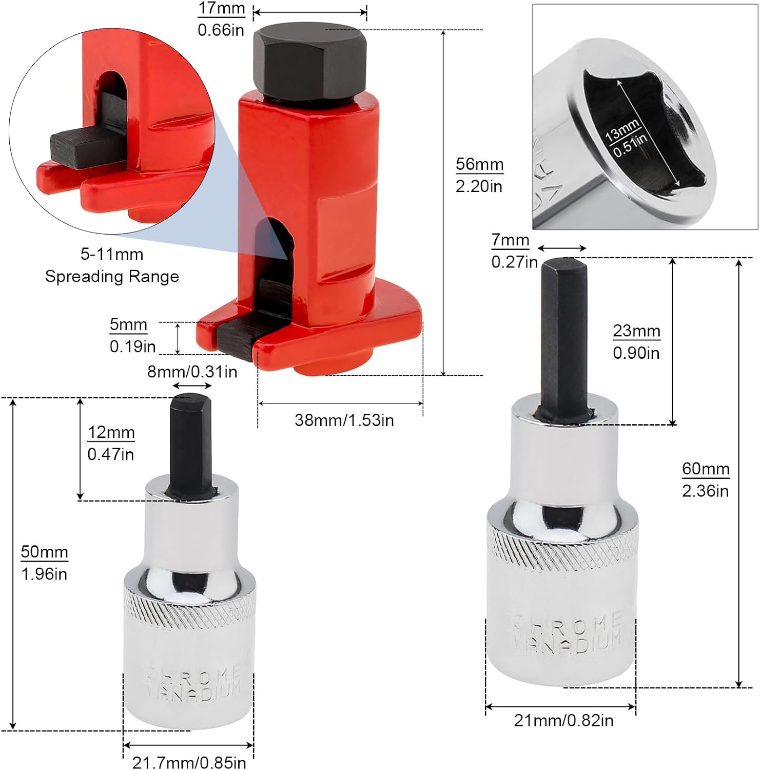 Strut Spreader Tool, Universal 5-12.5mm Knuckle Strut Removal Tool, Steering Suspension Strut Spreader Tool Fit for VW Audi BMW