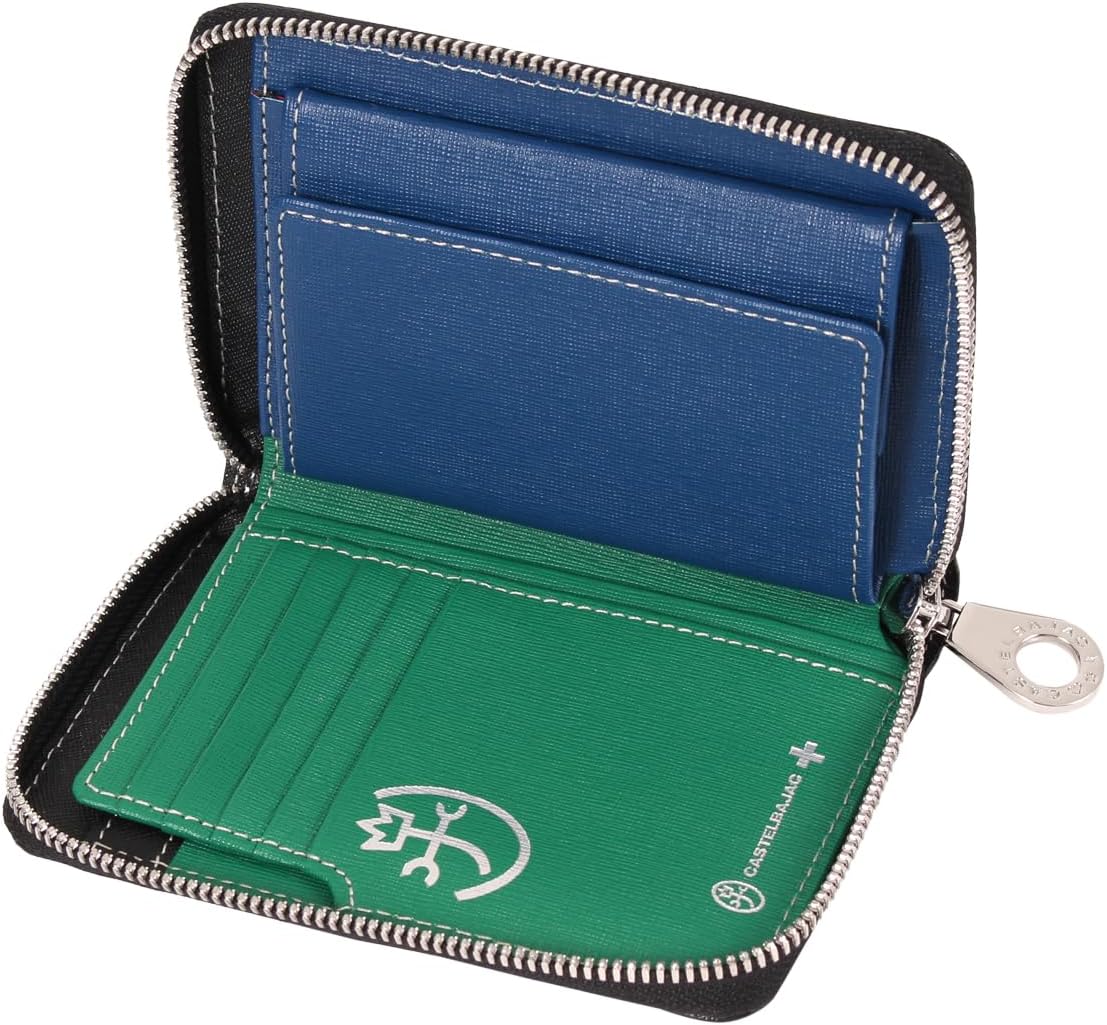 カステルバジャック] 財布 二つ折り ラウンドファスナー ミドルウォレット 本革 ソート 034614 メンズ ミドル財布 ハーフ  カステルバジャック] 財布 二つ折り 二つ折り財布 ラウンドファスナー ミドルウォレット セミ長財布 小銭入れ付き 札入れ メンズ カステル ...