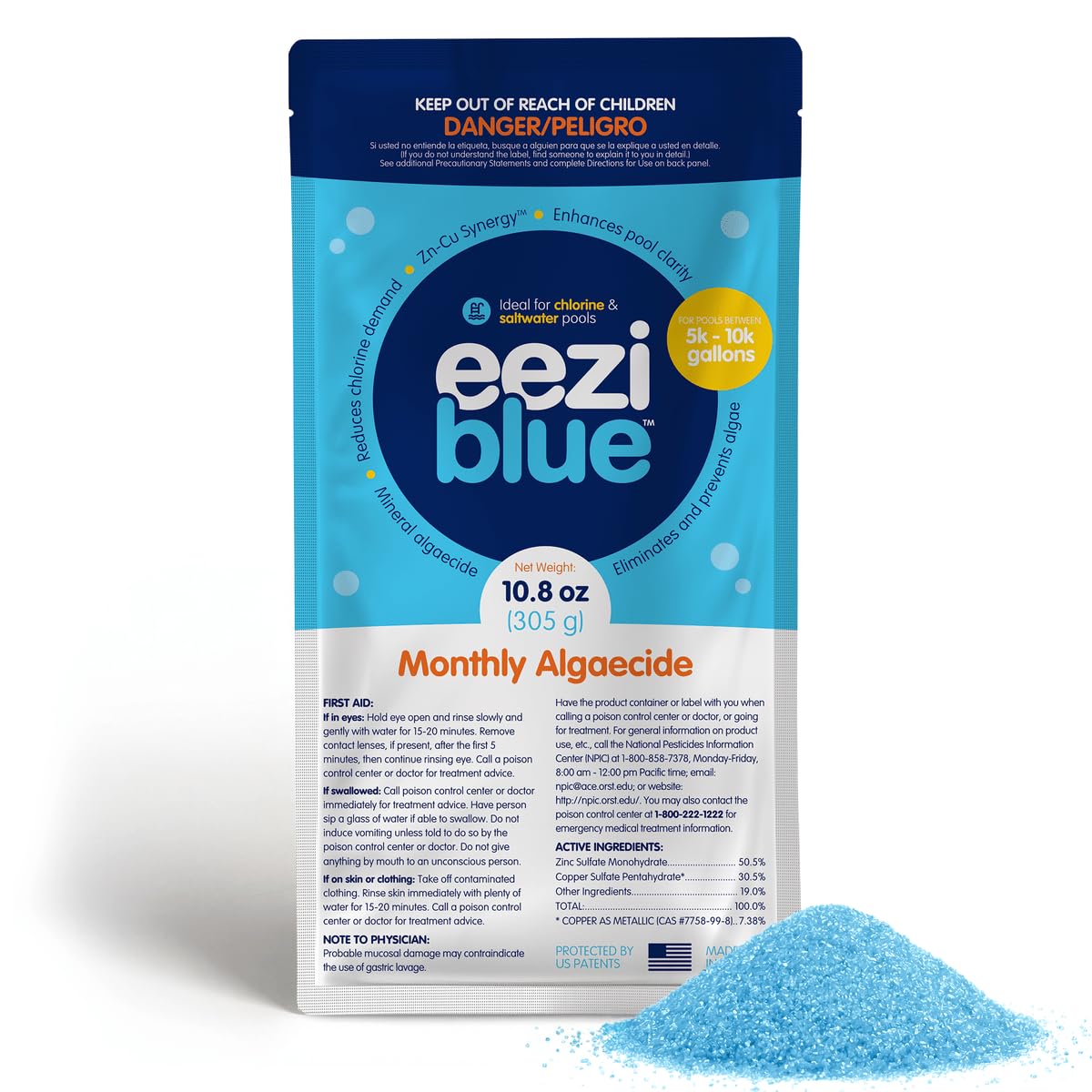 Pool Algaecide for Above Ground &amp; Inground Pool, Monthly Algae Treatment