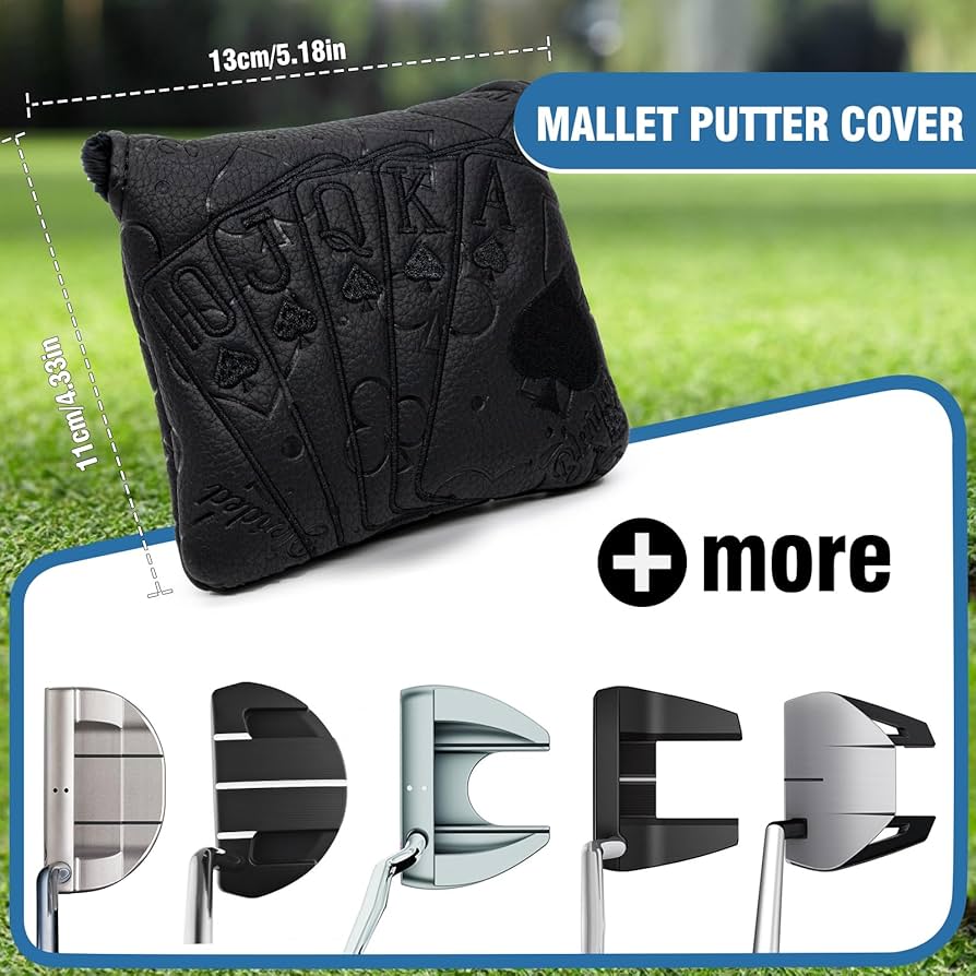 BAIRBRE Golf Putter Covers Mallet Putter Headcovers Poker