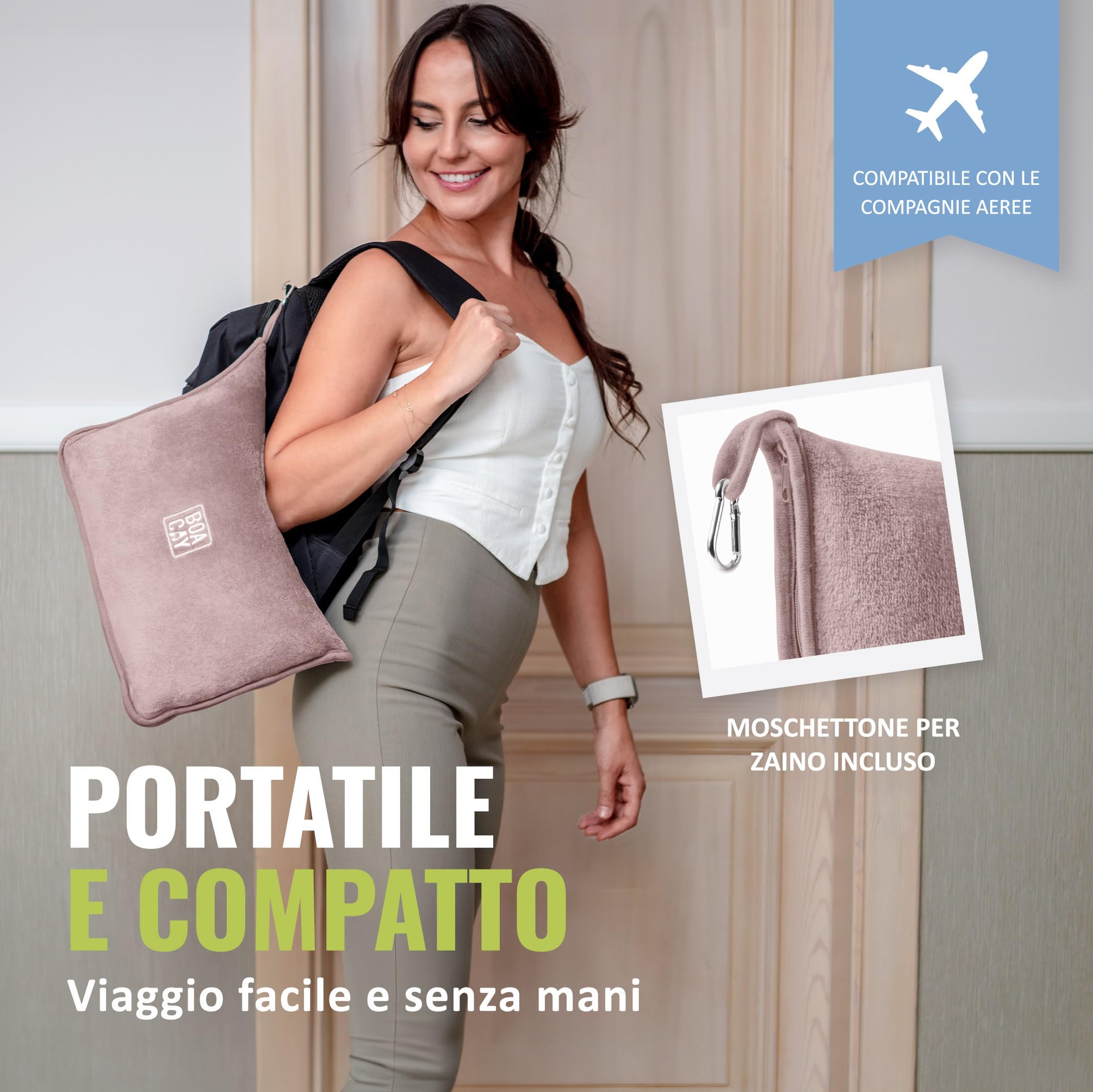 Coperta Da Viaggio 2 In 1 Ultra Morbida – Si Trasforma In Cuscino E Ha Il Moschettone Per Zaino!