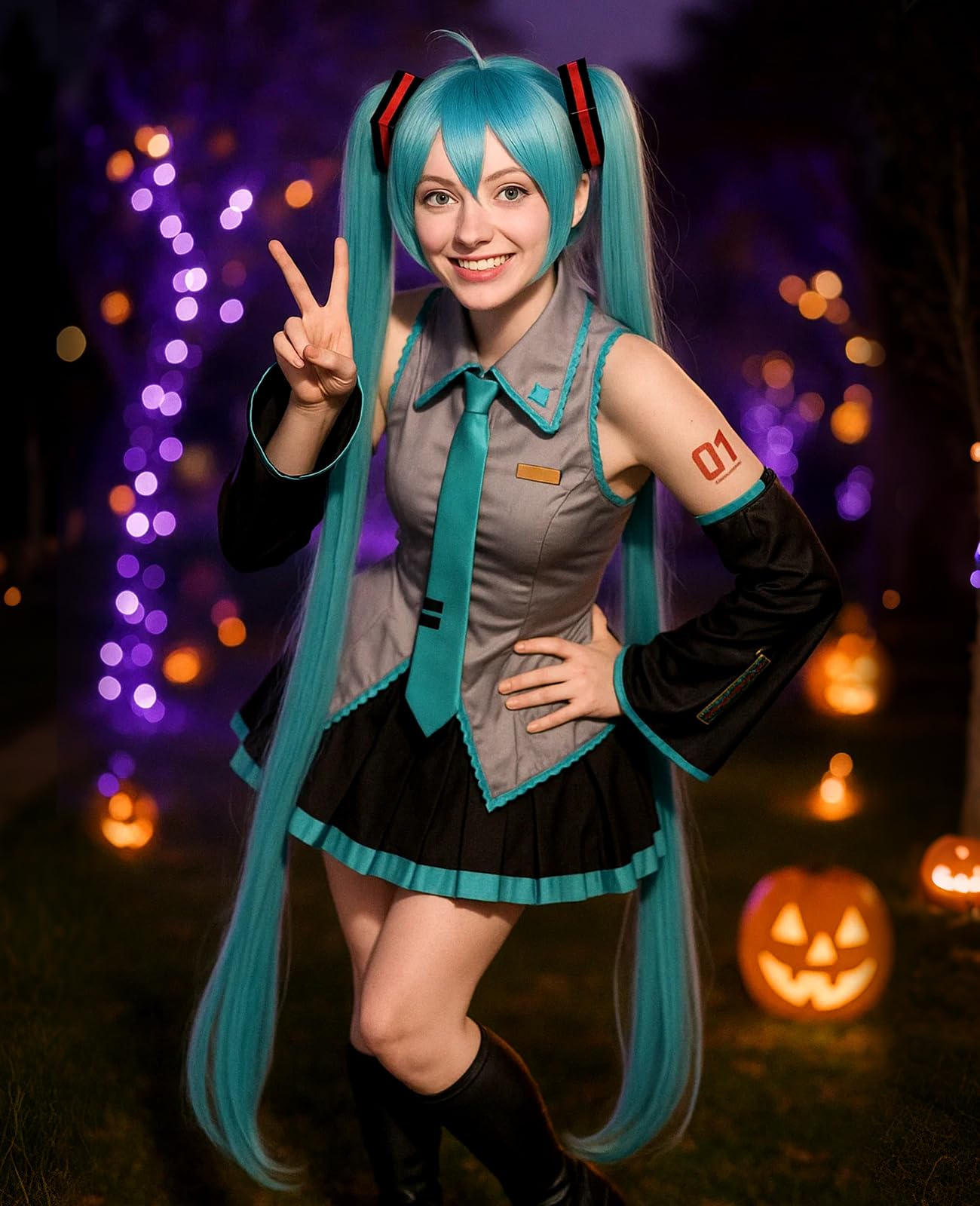 Swooflia Blue Ponytail Wig for Women & Cosplay Accessories - Convenient Set Includes Adjustable Wig Cap, Hair Clips, Cosplay Wig for Halloween, Costume, and Daily Use (Wig2-28)