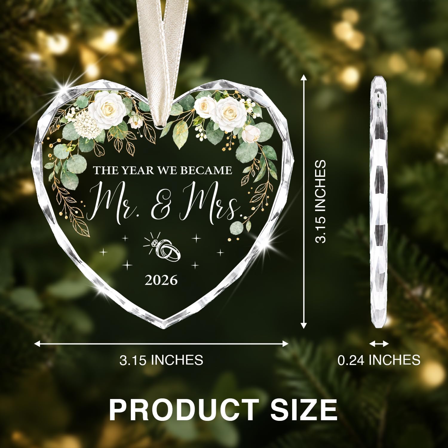 First Christmas Married Ornament 2026, Wedding Ornament 2026, Wedding Gifts image 3