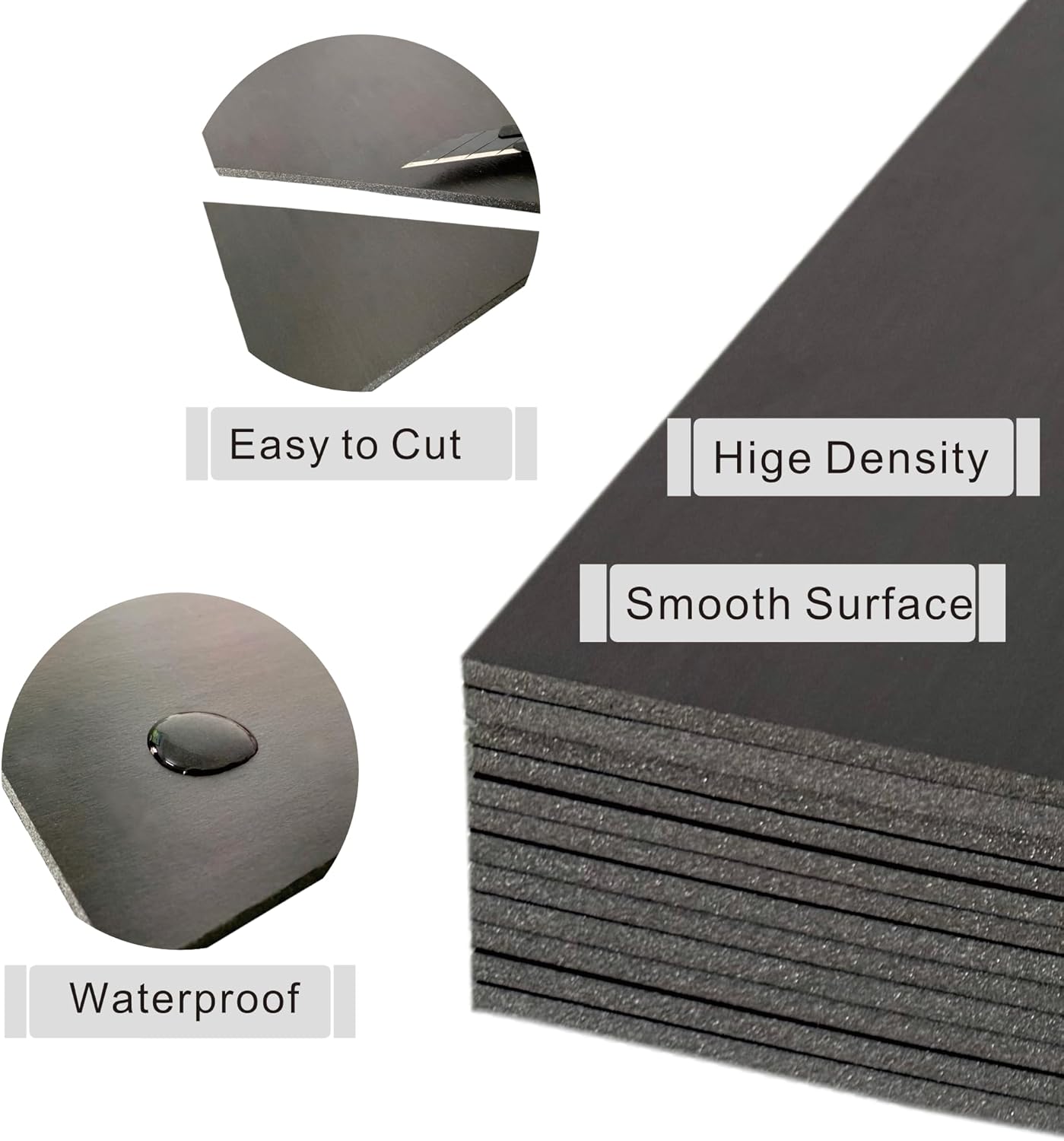 Black Poster Board 12 x 16 in, ZXUNLIEH 12 Pack Foam Poster Board, Foam Core Sheets, Double Sided Puzzle Board, Vision Board for Crafts, Frame, Signage, School Projects, Displays & Events