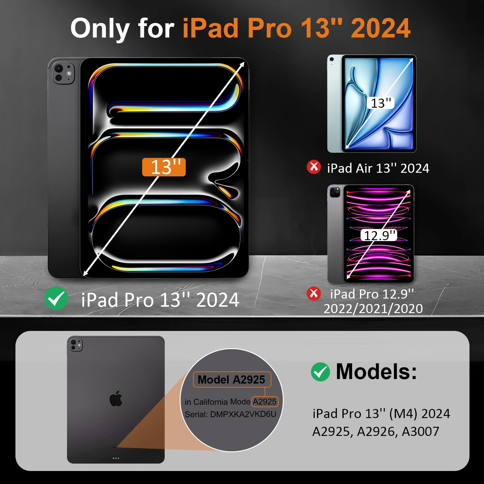 MoKo 2 Pcs Screen Protectors for New iPad Pro 13 Inch 7th Generation M4 2024, Dust-Free Installation, Anti-Scratch 9H Hardness High-Alumina Tempered Glass Film, Bubble Free Screen Protector, Clear