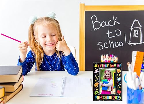 Miniatura 4 de FLYAB Marco de fotos My First Day of Preescolar 2025 My 1st Day of Prschool Pre-K Kindergarten - Marco de fotos para el primer día de preescolar