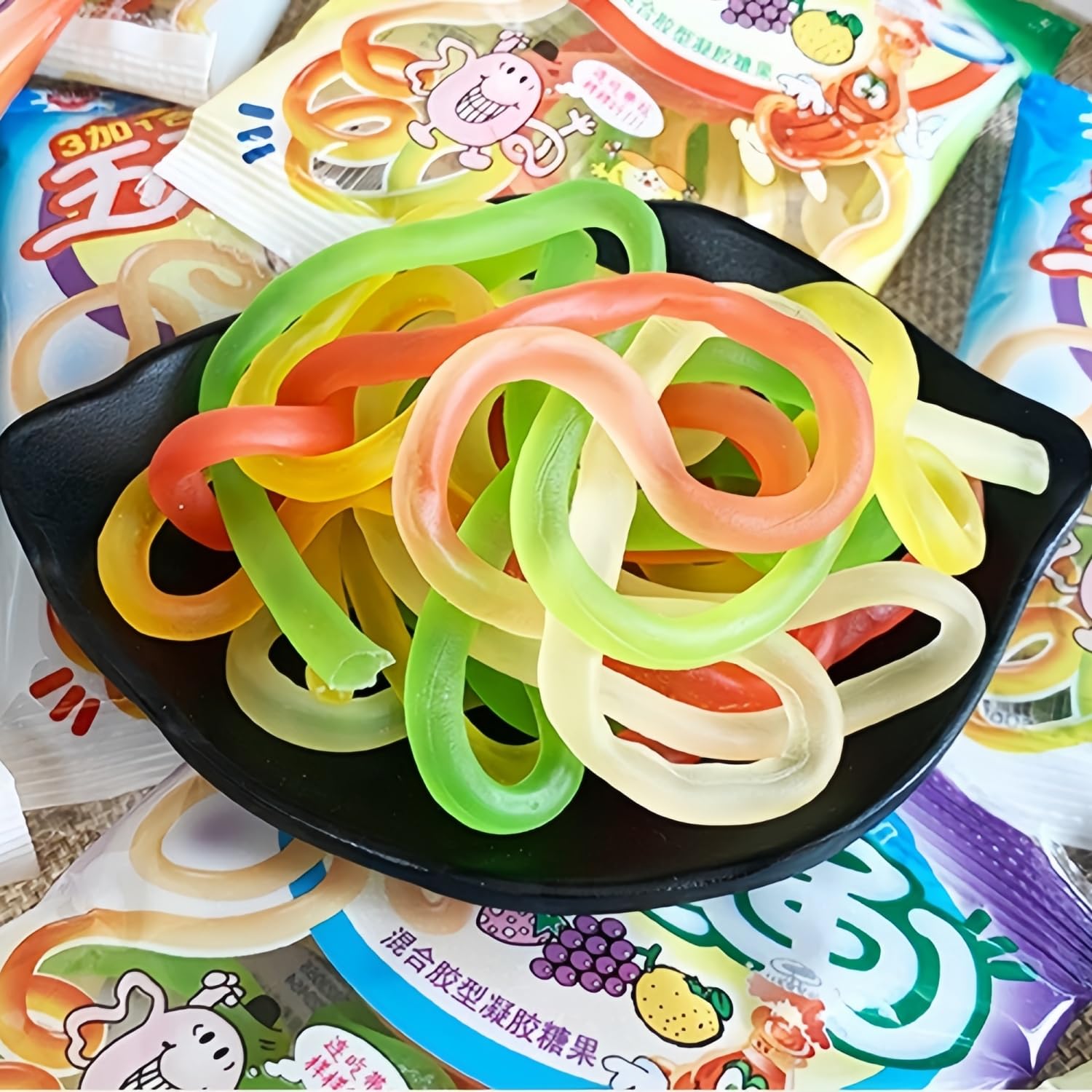 Fruchtgummis Mit Echtem Fruchtsaft Deal Für Kinder & Erwachsene Bunte Seil-Weichbonbons 8090er Jahre Nostalgische Snacks Kindheit Spaß Fruchtbonbons 13g*5