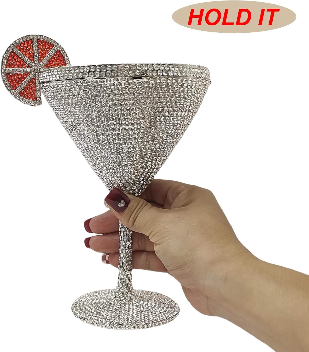 HUANG ZHUANG Goblet Evening Bag Women Cocktail Cup Rhinestone Clutch Purse Funny Crystal Party Bag Cute Prom Handbag