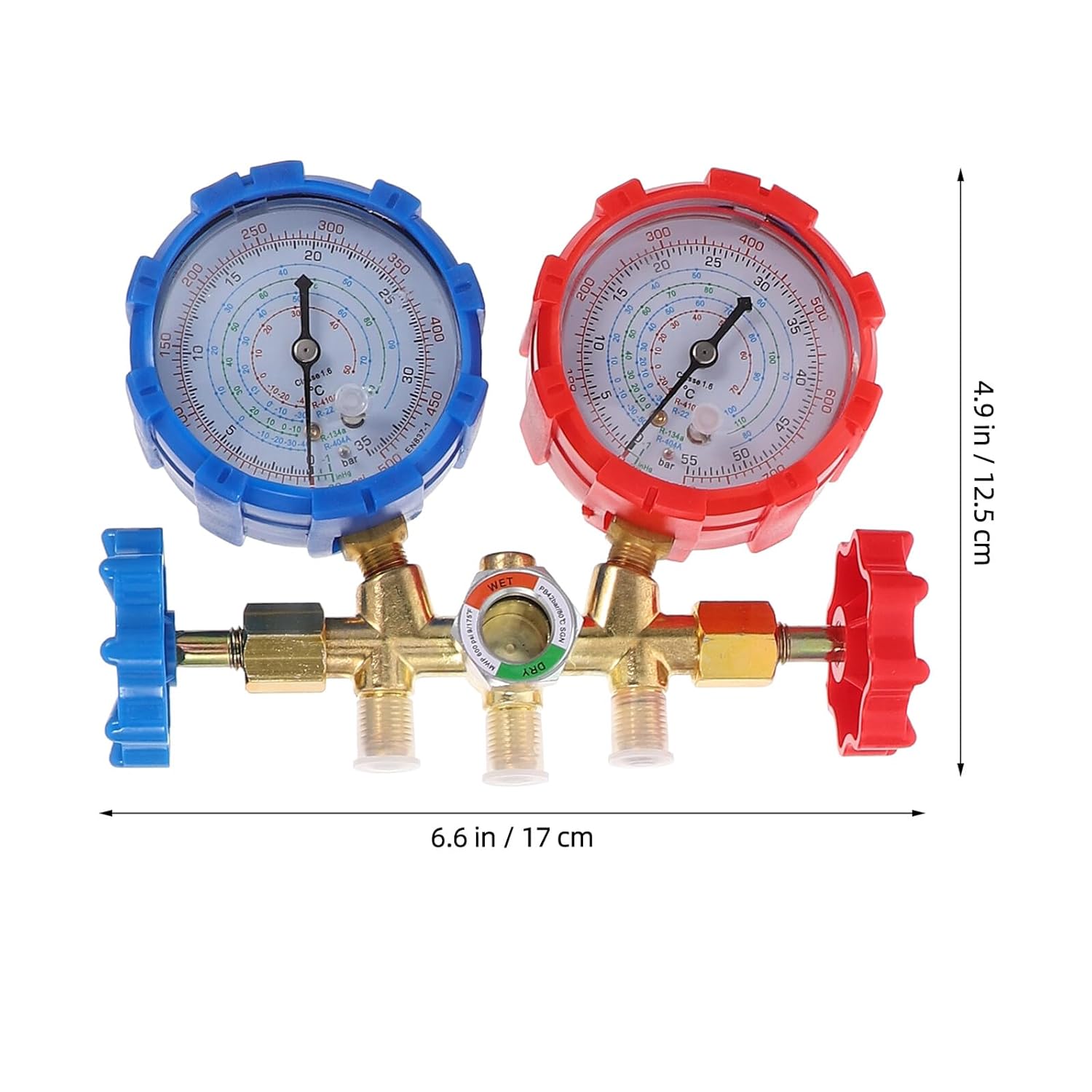 Refrigerant Charging Hose and Fluoride Meter Set for Car Air Conditioner Supply with Pressure Gauge, HVAC Refrigeration Tool Kit for Automotive Ac Maintenance