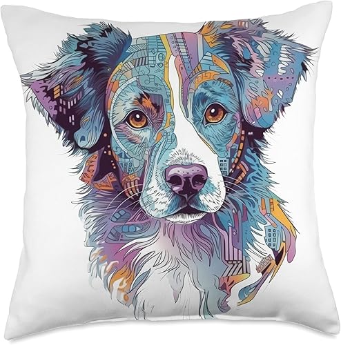 Futuristic K-9 Gear - Australian Shepherd Agility K-9 Gear Agility Series - Almohada inteligente y ágil, 18 x 18 pulgadas, multicolor