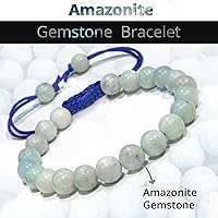 Vista 59 de Adjustable Crystal Bracelet – Gemstone Bead Bracelet with Adjustable Macrame String – Chic Gemstone Bracelet for Men and Women – 8mm Round Healing