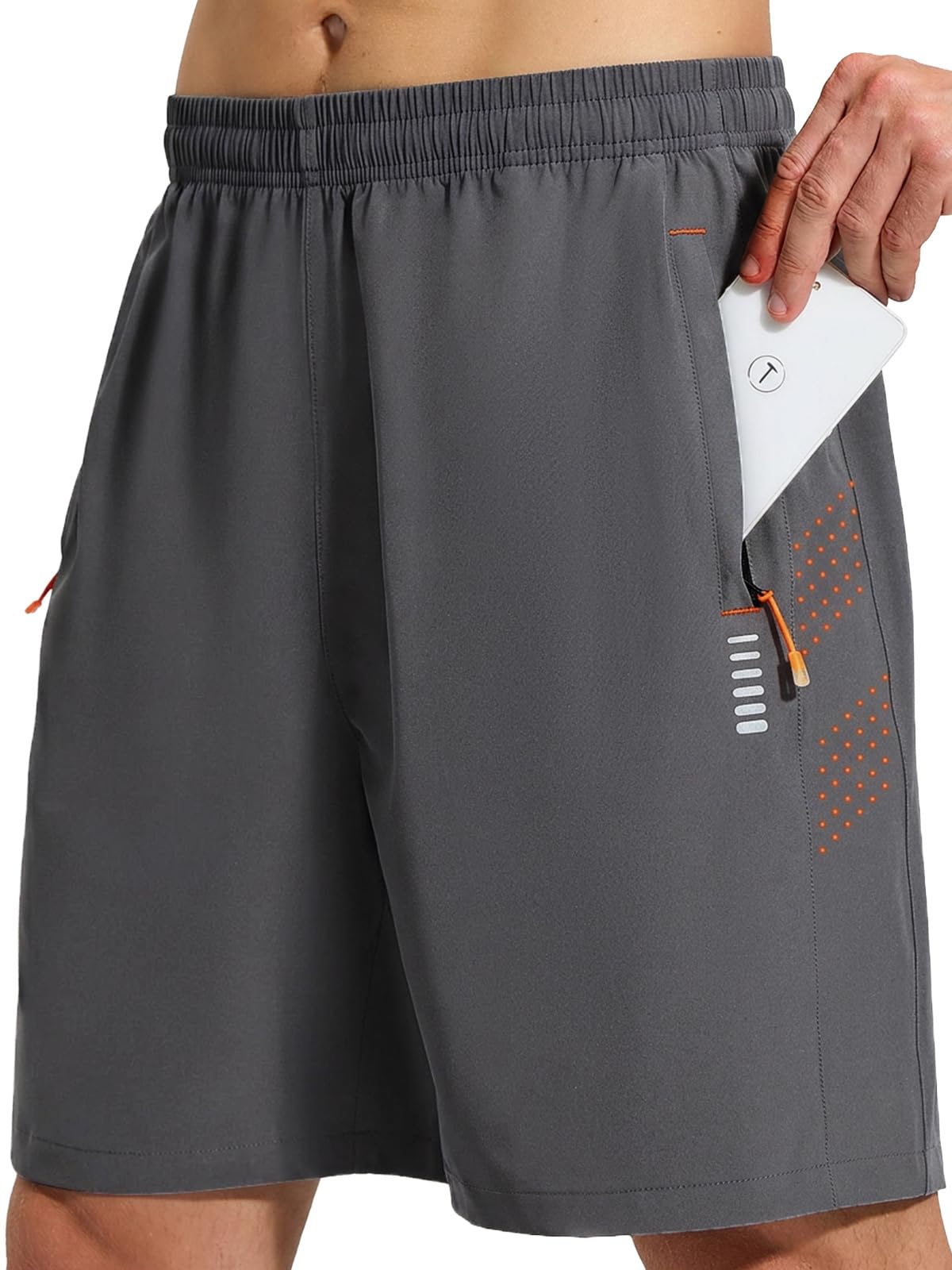 Cimic Sportshorts für Herren mit Reißverschlusstasche Laufhose Funktionelle | Design mit Reflexstreifen, schnelltrocknend & atmungsaktiv & Leicht , geeignet für laufen, fitness und wandern