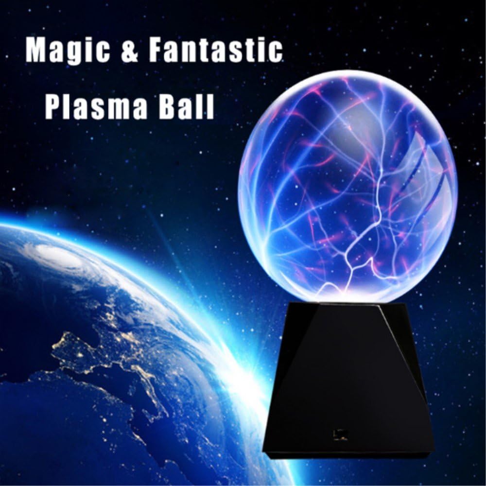 Pelldy Touch Sound Activated, Glass Plasma Ball Party Magical Flashing Ball (8 inches)