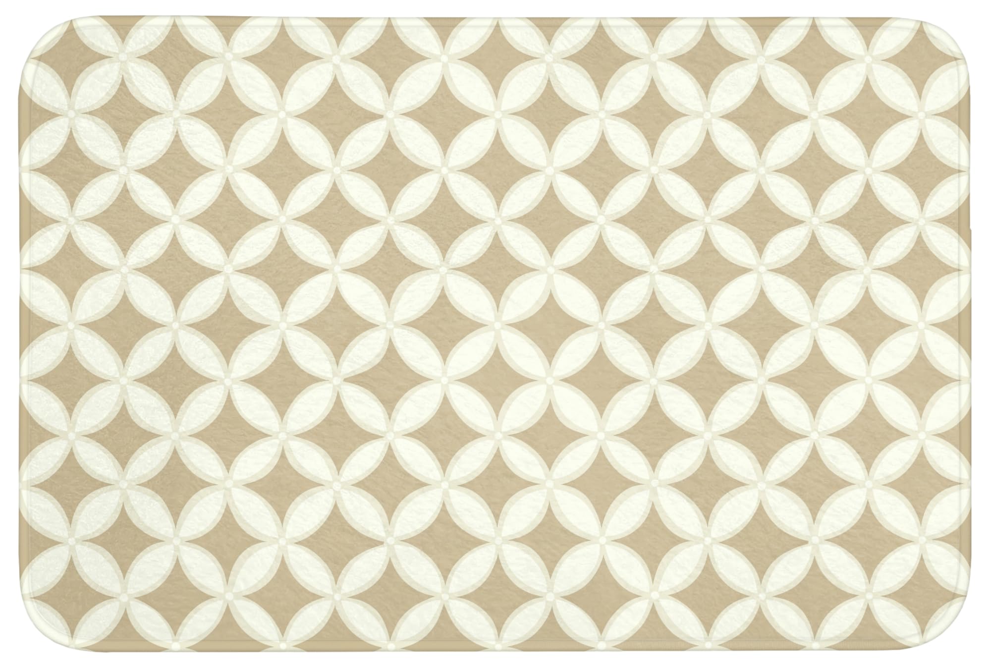 Alfombra De Baño Rectangular 90x60 cm Bathroom Bath Mat Lavable Tapete Antideslizante Alfombras Ducha Decoracion Alfombrilla Simétrico - Motivo - Beige