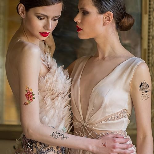 Miniatura 3 de Aresvns Tatuajes temporales para mujeres, hombres y niños, pequeños tatuajes falsos para adultos, impermeables, de larga duración