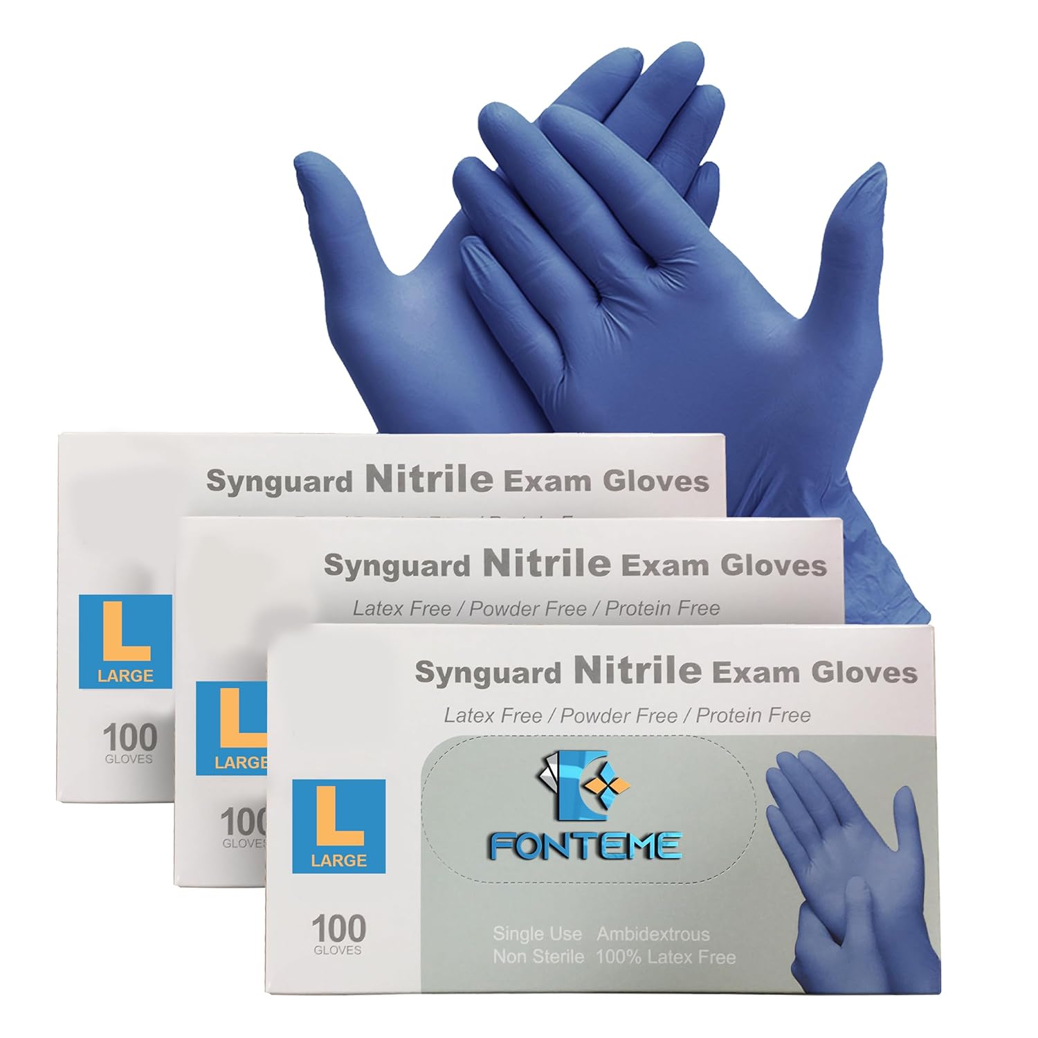 Nitrile Gloves Large 300 Count Disposable Latex Free Rubber Gloves for Cleaning Food Prep Handling Medical Use