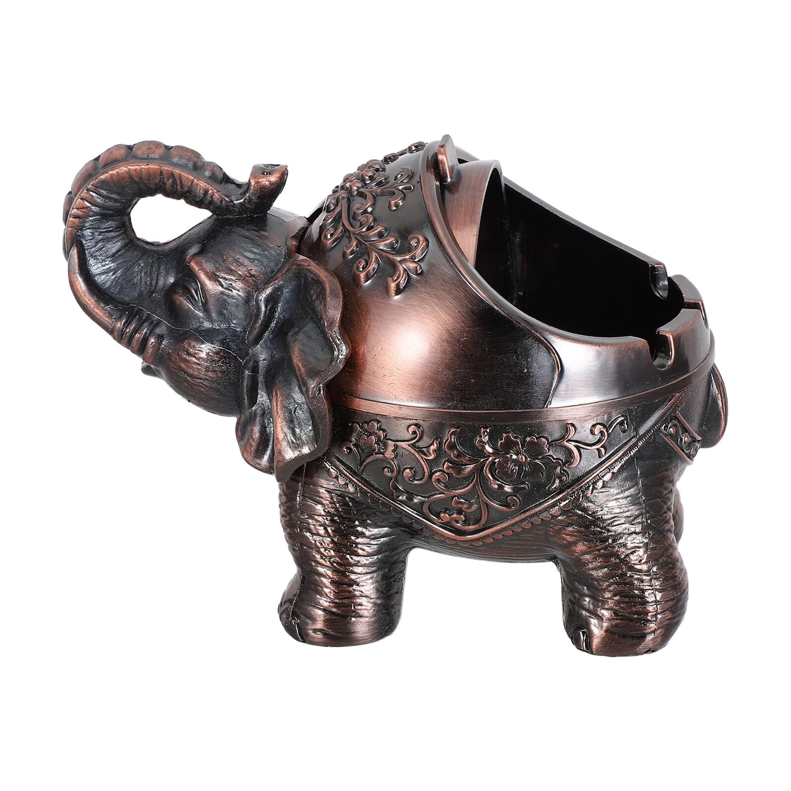 Cendrier coupe-vent design éléphant rouge en métal rétro pour table de terrasse et salon