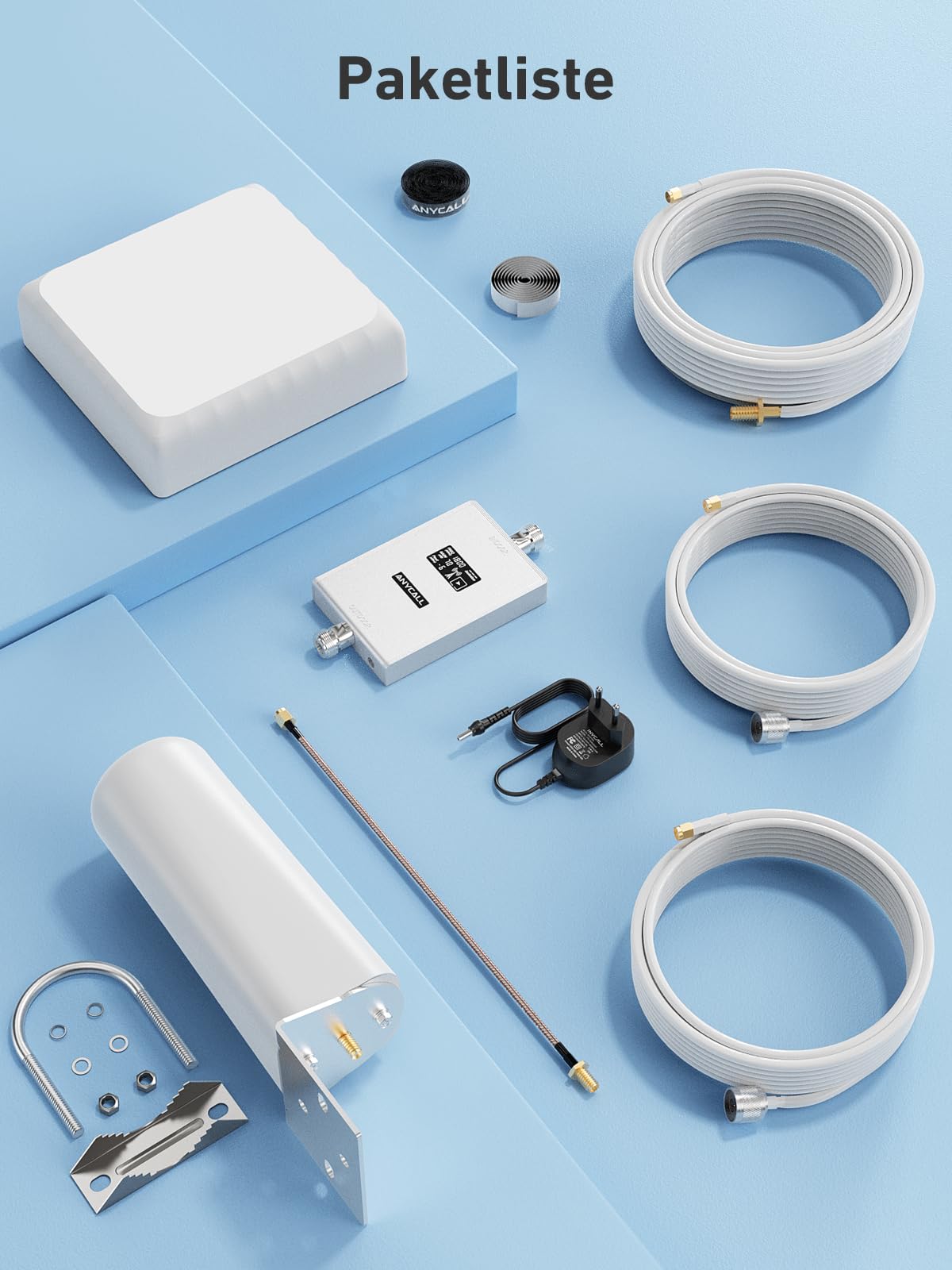 Mobilfunk Signalverstärker für Band 3 und 7, Empfangsverstärker Handy für Haus und Büro, 4G LTE 3G GSM Repeater mit Touch-LCD, Handynetz Verstärker für Alle Deutschen Netzbetreibers