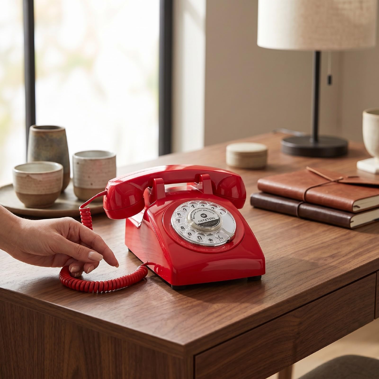 Tonysa Telefono Vintage con Registrazione Vocale Rotante, Libro degli Ospiti per Eventi di Nozze, Memoria da 8 GB, Registrazione per 120 Ore, Telefono per Messaggi retrò, Regalo Facile da Usare