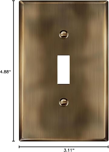 Miniatura 8 de LIDER Placa de pared de metal para interruptor de luz de palanca, cubierta de interruptor de acero inoxidable, resistente a la corrosión, tamaño