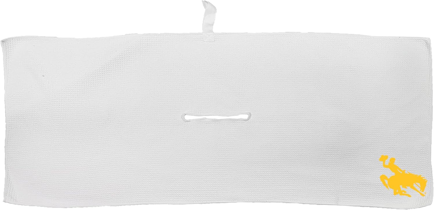 Team Golf NCAA NCAA Microfiber Towel - 16" X 40" (White) with Carabiner Clip, Premium Microfiber with Deep Waffle Pockets- Superior Water Absorption and Quick Dry Golf Cleaning Towel