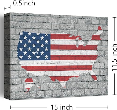 Miniatura 9 de Lienzo decorativo rústico con bandera estadounidense, bandera estadounidense y estilo antiguo de aviones, póster impreso para decoración de hogar,