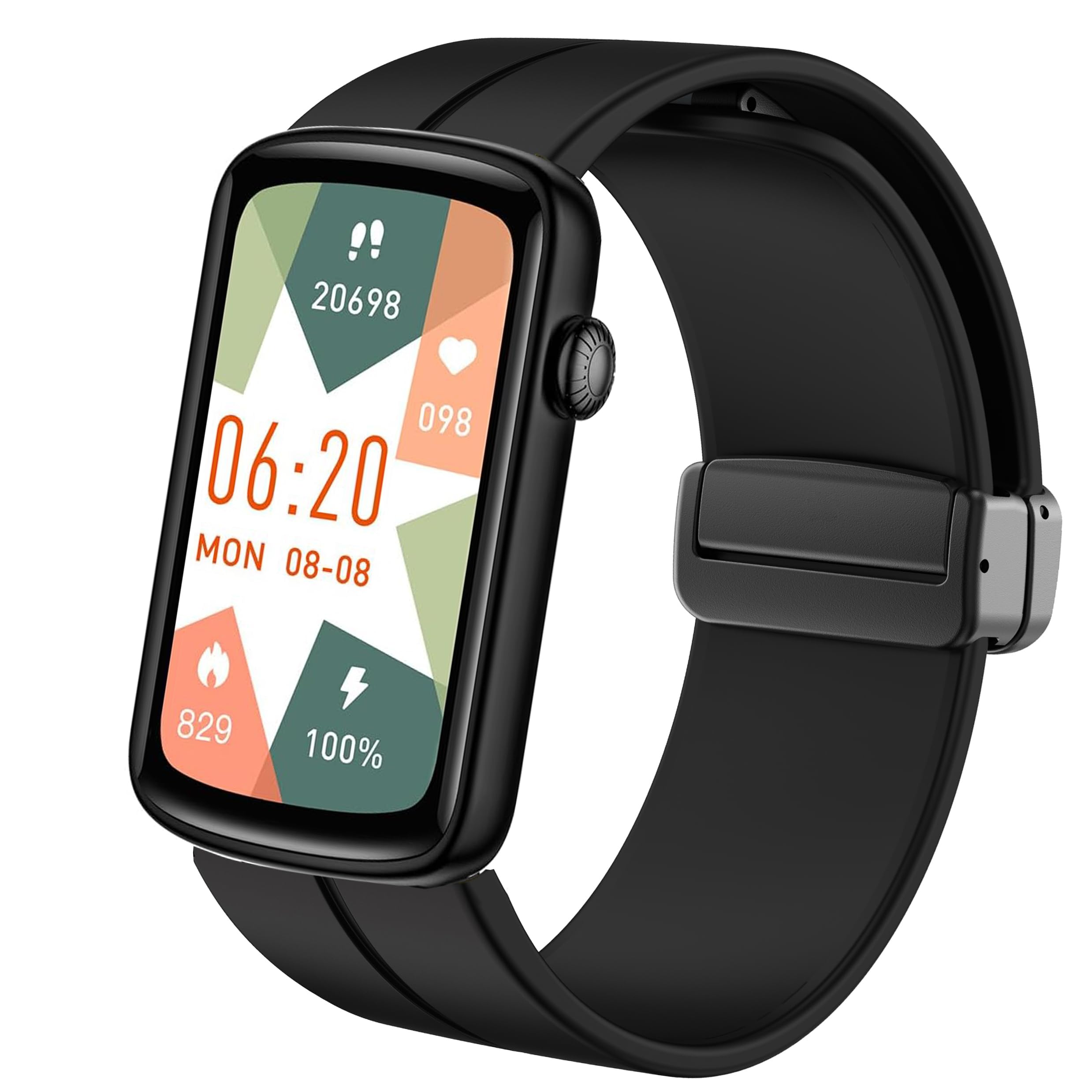 Compatible for SHANG WING LYNN2 Band, Lamshaw 16mm Quick Release Soft Silicone Magnetic Buckle Sport Replacement Straps Compatible with SHANG WING LYNN2 / BOCLOUD Smart Watch 1.45