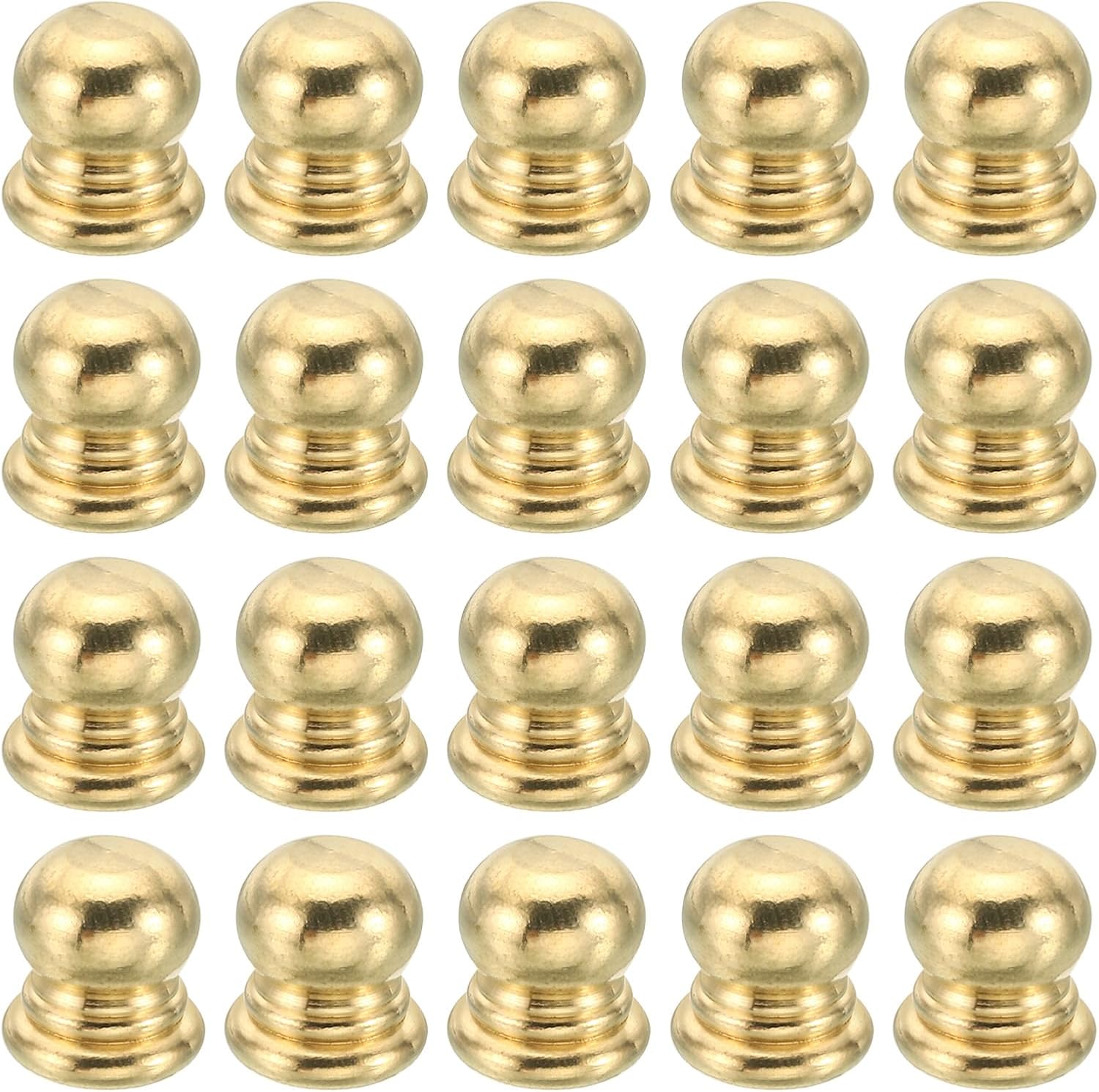 PATIKIL M4x0.7 Thread Brass Cap Nuts Knob, 20 Pack Lamp Finial Decoration Screw Caps Nut Handle Knob Decoration for Lighting Furniture Cabinet, 10mm