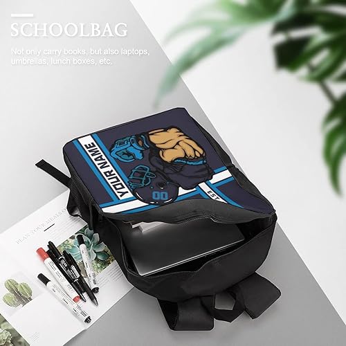 Miniatura 6 de Mochila de hombro personalizada con cualquier número de nombre, 17 pulgadas, gran capacidad, bolsa para computadora portátil, bolsa de libros,