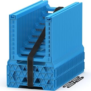 PAULINN 20FT RV Camper Sewer Hose Support, Height Adjustable Sewer Hose Support for RV Camper, Deep Cradles Design, Quick Setup and Takedown, w/Secure Rubber Band & Carrying Strap