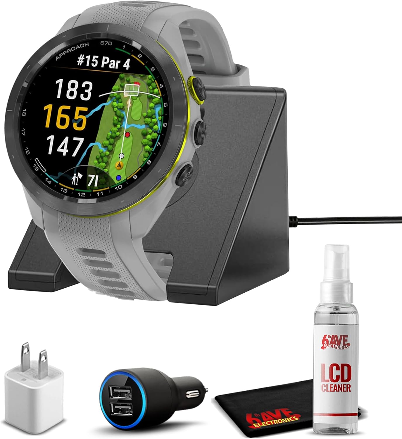 Garmin Approach S70 Grey, 42 mm Golf GPS Watch AMOLED Display com