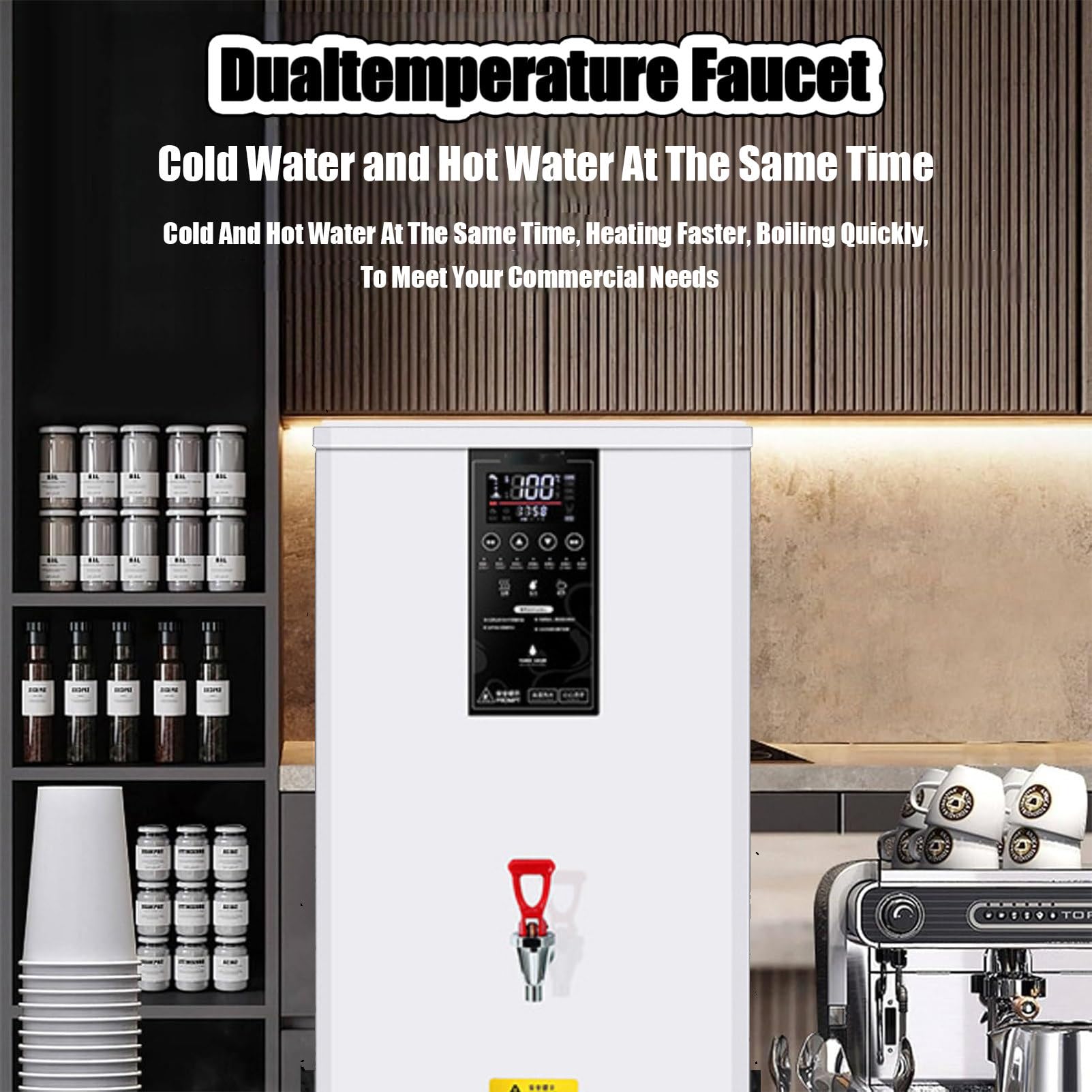Distributeur d'eau chaude automatique instantané avec filtre LCD et bec verseur mural pour café, maison, bureau