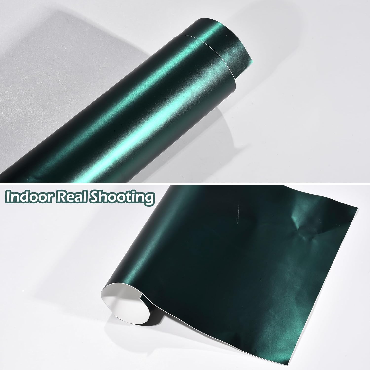 Matte Metallic Dark Green Car Wrap DIY Satin Finish Vehicle Vinyl Film with Air Release Technology, 59.84" x 39.37"