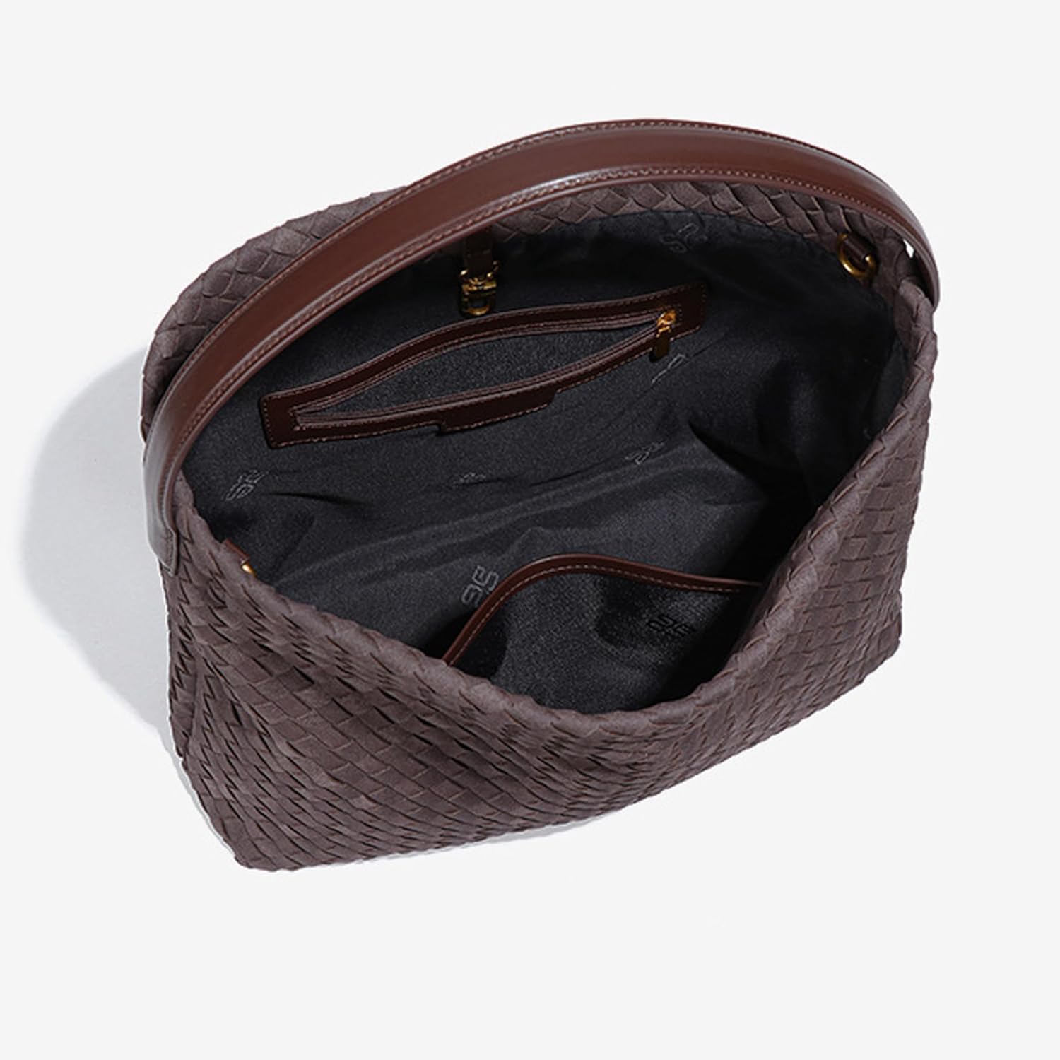 Slouchy Suede Woven Hobo Bags Women Trendy Suede Shoulder Bag Crossbody Satchel Crescent Purse Top Handle Tote Handbag - Image 6