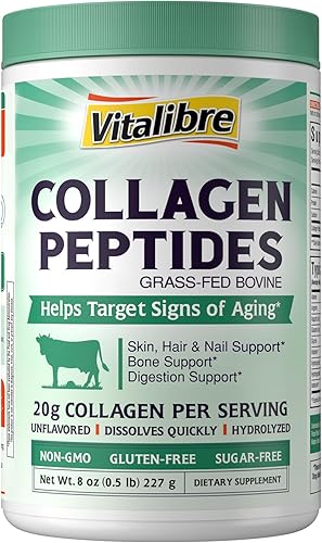 Péptidos de colágeno bovino en polvo para mujeres y hombres, proteína de colágeno hidrolizada alimentada con pasto tipo I y III, piel, cabello,