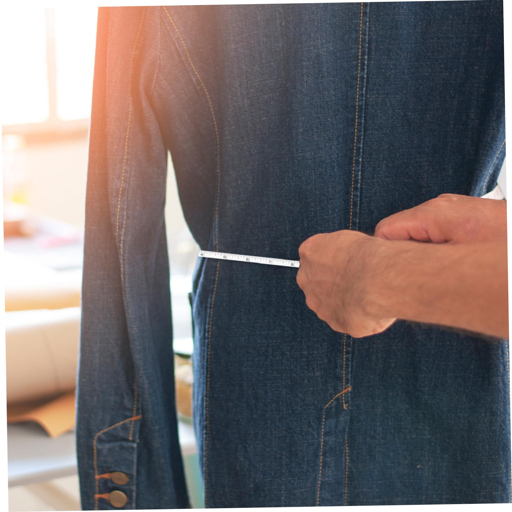 Angoily 4 Pièces Mini Mètre Ruban En Cuir De Vache Découd-vite Lester Balance Intelligente Mince Ruban à Mesurer Petit Balances Postales Outil Portefeuille Mesureur Le Hommes Peau De Vache