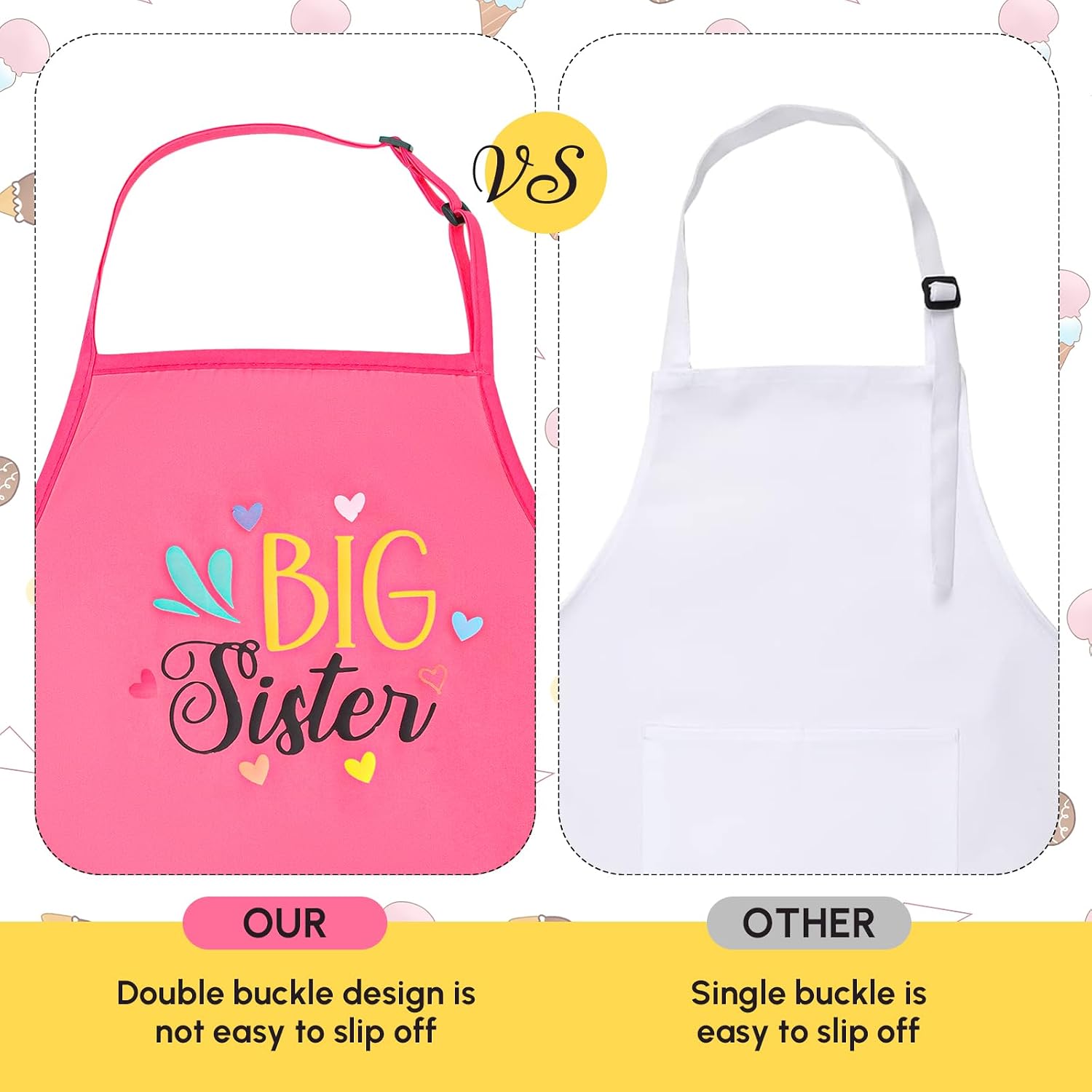 Big Sister Gifts for Girls, Big Sister Apron with Pockets