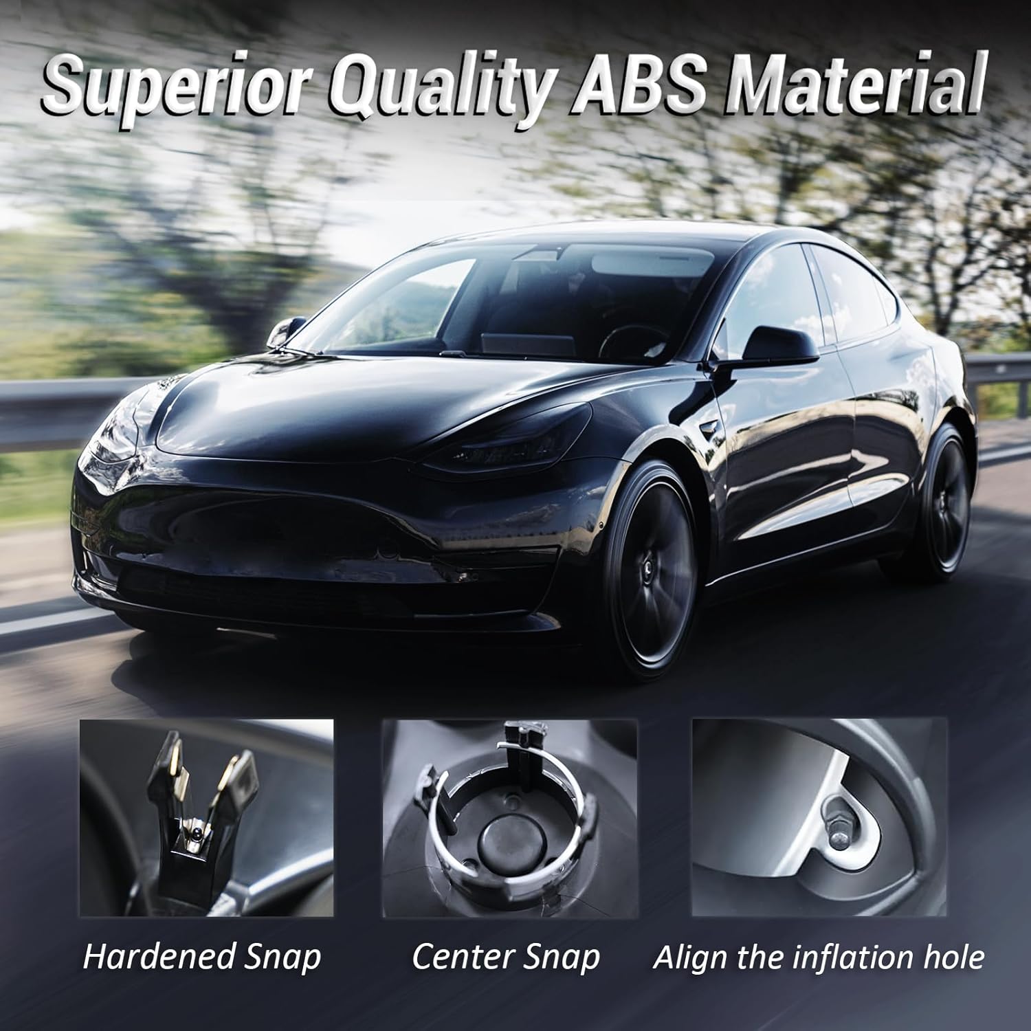 Hubcaps for Tesla Model Y Wheel Cover Hub Caps Wheels Rim Covers Replacement Matte Black Tesla Model Y Accessories 2024 2023 2022 2021