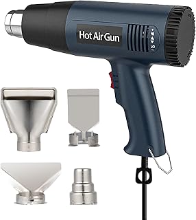 ANIRUDH 2000W Heat Gun 50℃-600℃ - Fast Heating Hot Air Gun Stepless Adjustable Temperature Control Overheat Protection 4 Nozzles for DIY Crafts Shrinking Tubing Bending PVC Paint Removal (Blue, 2000W)