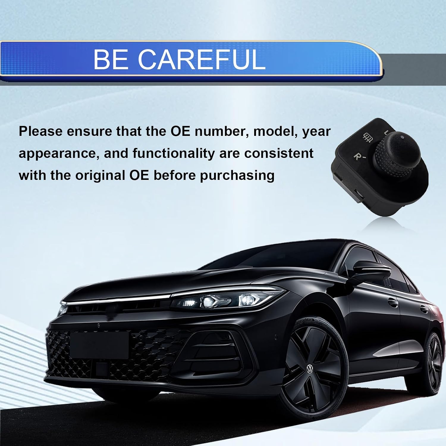 Side Mirror Switch Control Wing Mirror Switch - for VW Beetle1998-2010, Passat1998-2005, Jetta1999-2005, Golf 1999-2006, B5 Mk4 GTI R32 Power Rear View Mirror Switch Remote Control, 1J1959565F
