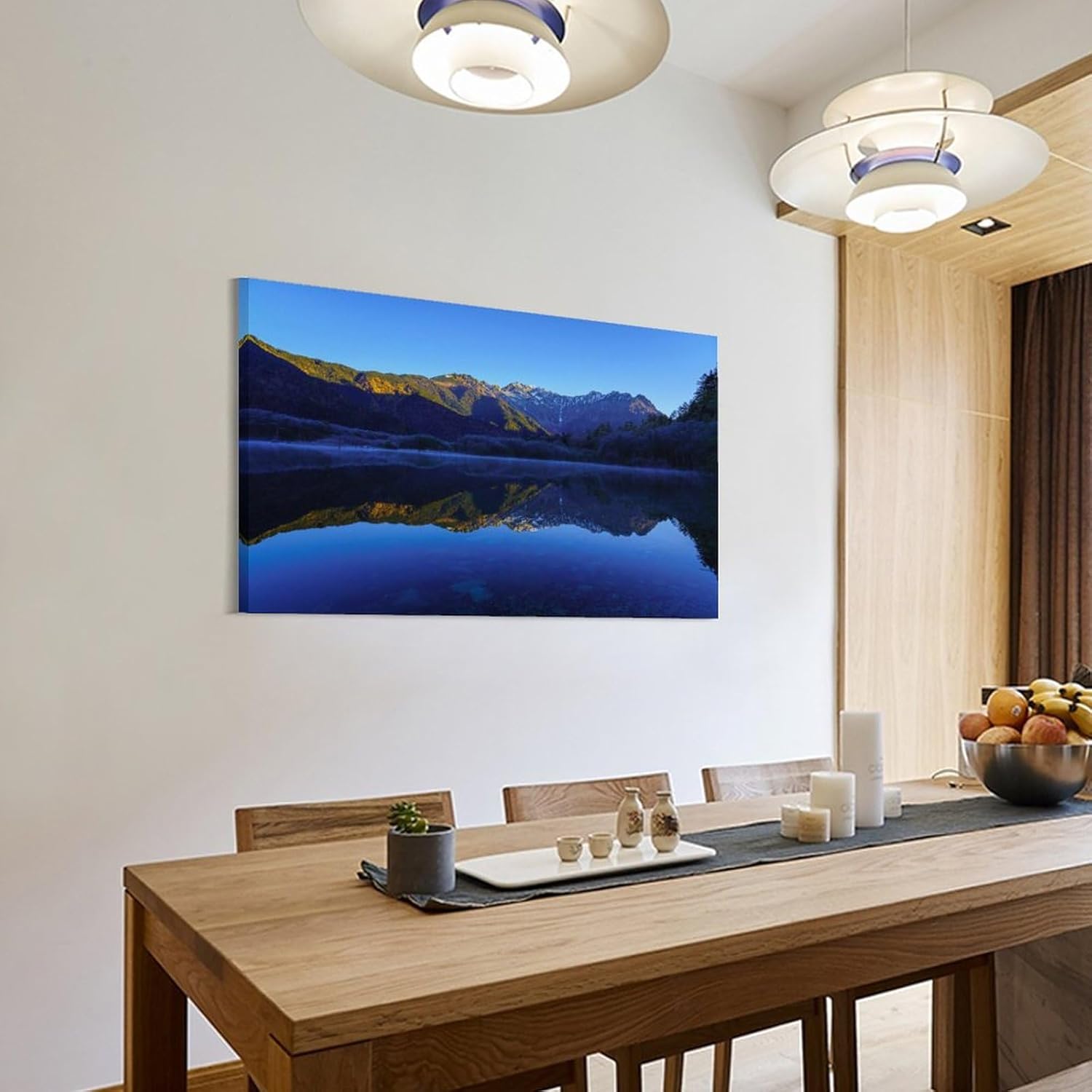 絵画 水面に映る長野県上高地インテリア 絵画 美しい自然の風景 日本の風景写真アートパネル 壁の絵 ポスター 壁掛け ソファの背景絵