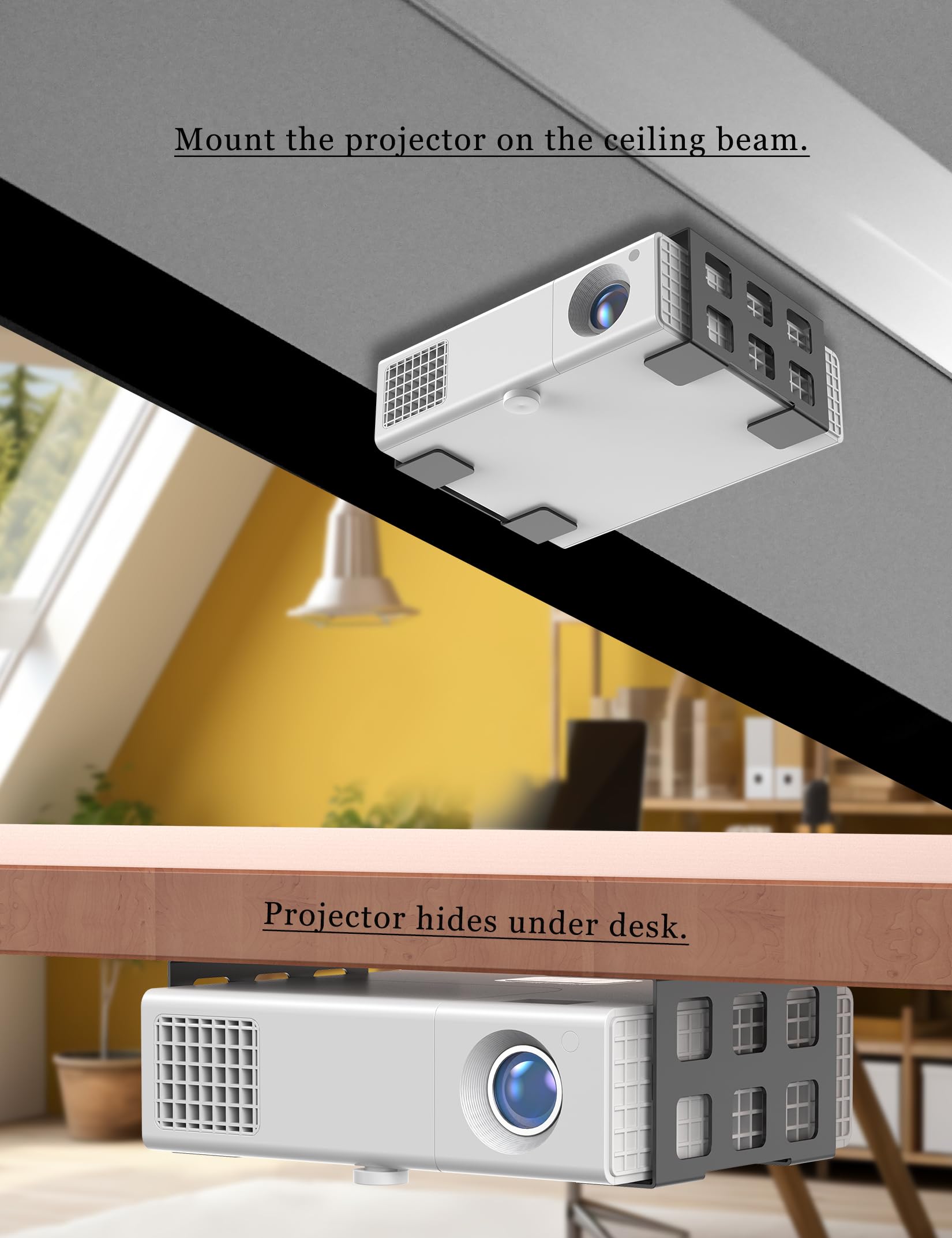 Universelle Untertisch-Halterung, passend für DVD, Spielekonsole, Media-Player, Mini-PC, Dockingstation, Projektor-Deckenhalterung, passend für alle anderen Geräte mit einer Dicke von 1,5 cm