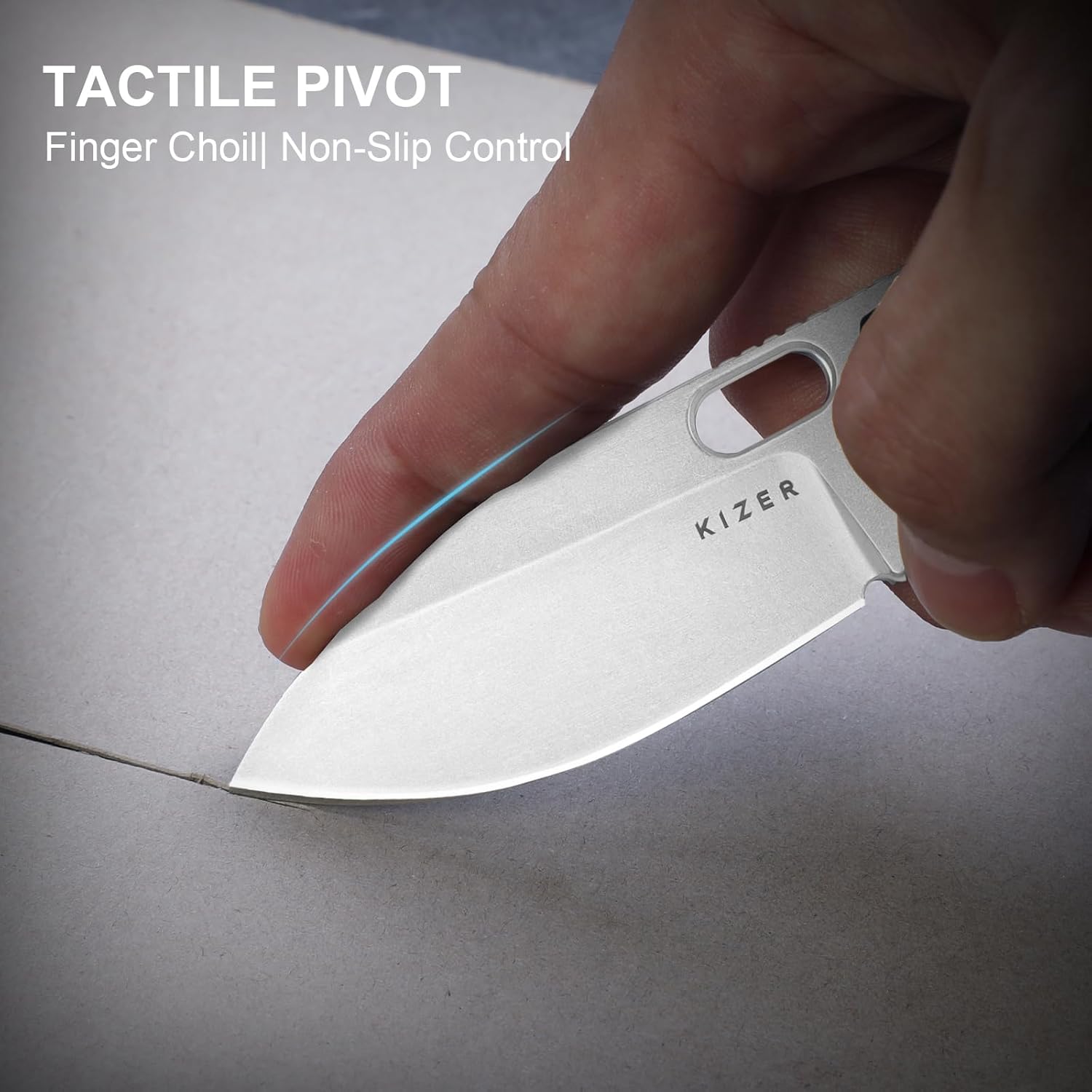 Kizer Seagull EDC Pocket Knife, 2.94" AEB-L Drop Point Folding Knife with G10 Handle, Flipper & Thumb Hole Opener, Liner Lock, for Camping Hiking Fishing V3770M1