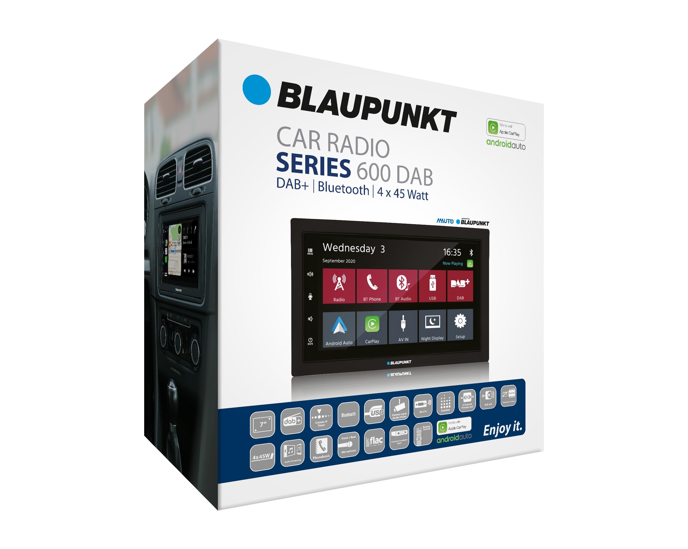 Blaupunkt Rotterdam 600 Dab radio samochodowe MP3 z ekranem dotykowym, Bluetooth, USB/CarPlay