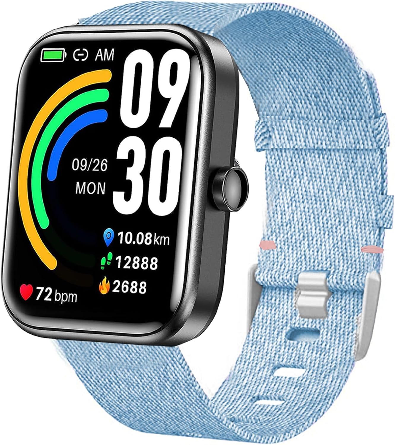 Lamshaw Compatible with TOZO S7 Smart Watch Bands, Breathable Nylon Woven Fabric Replacement Accessory Strap Compatible with TOZO S7, S6, S5, S3 Smart Watch