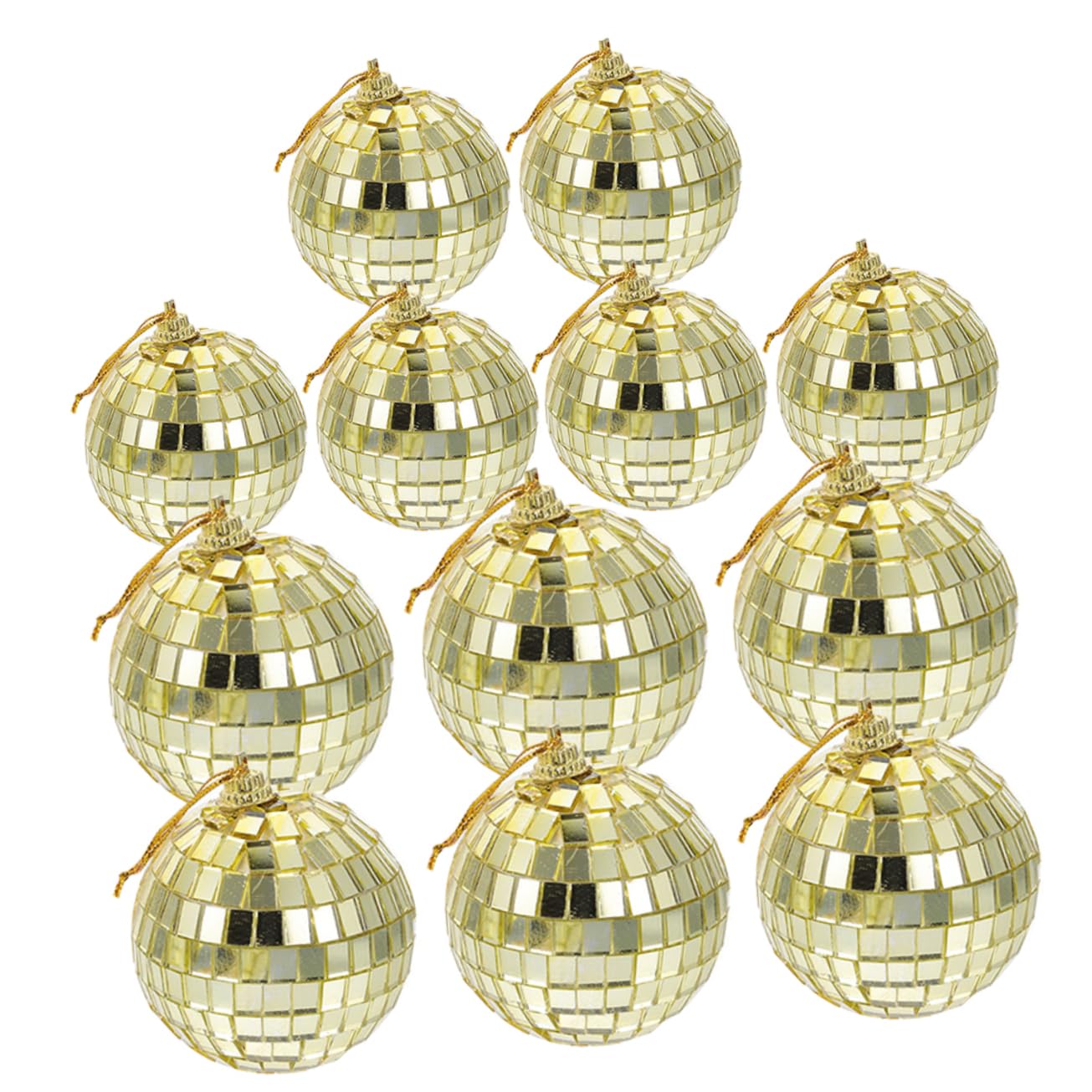 Boules de Noël à suspendre en verre : lot de 24 boules disco réfléchissantes pour sapin